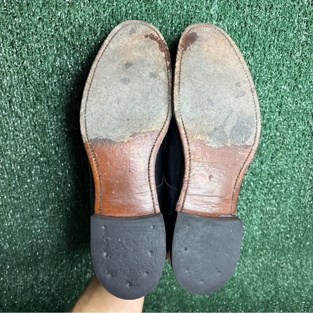Vintage Stacy‎ Adams Madison Black Leather Cap Toe Dress Shoe 00012 Sz 9 E Wide